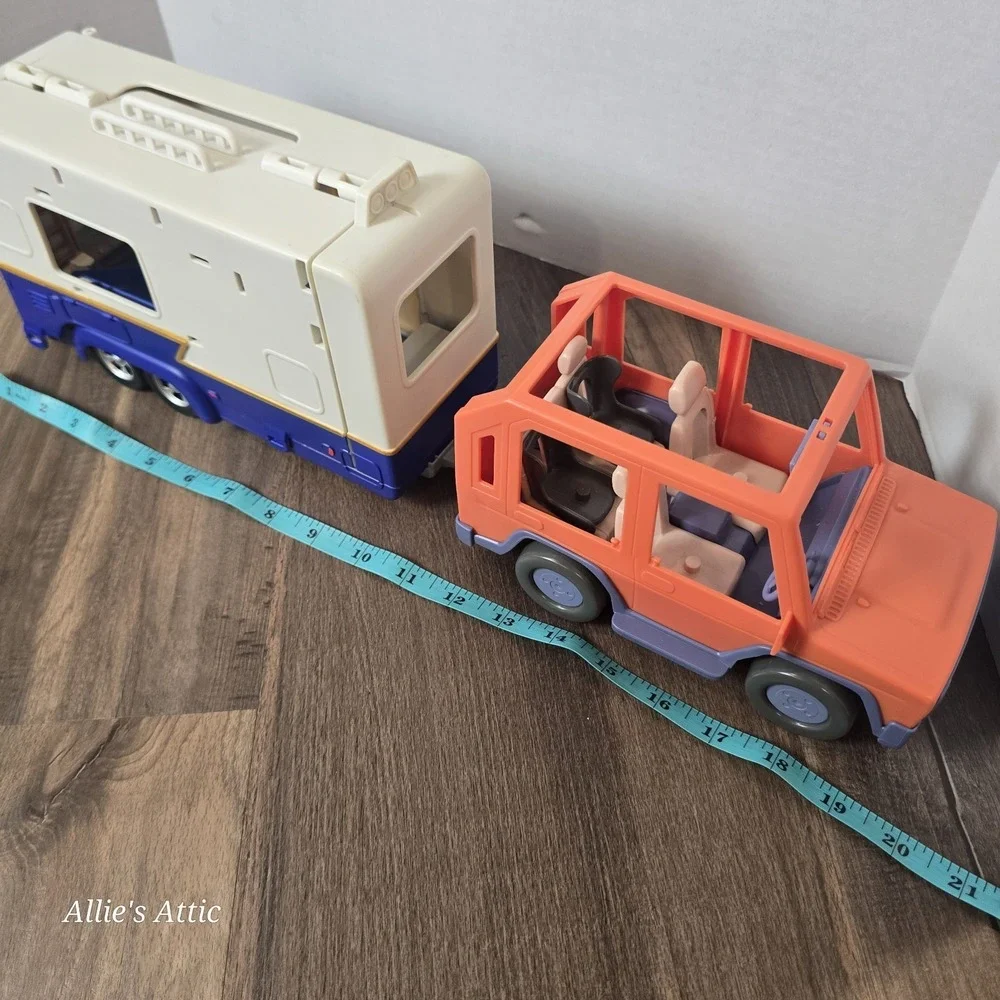 Bluey Lot Caravan Play Set Jeep Camper Figures Toy Hide Seek Scavenger Hunt Game